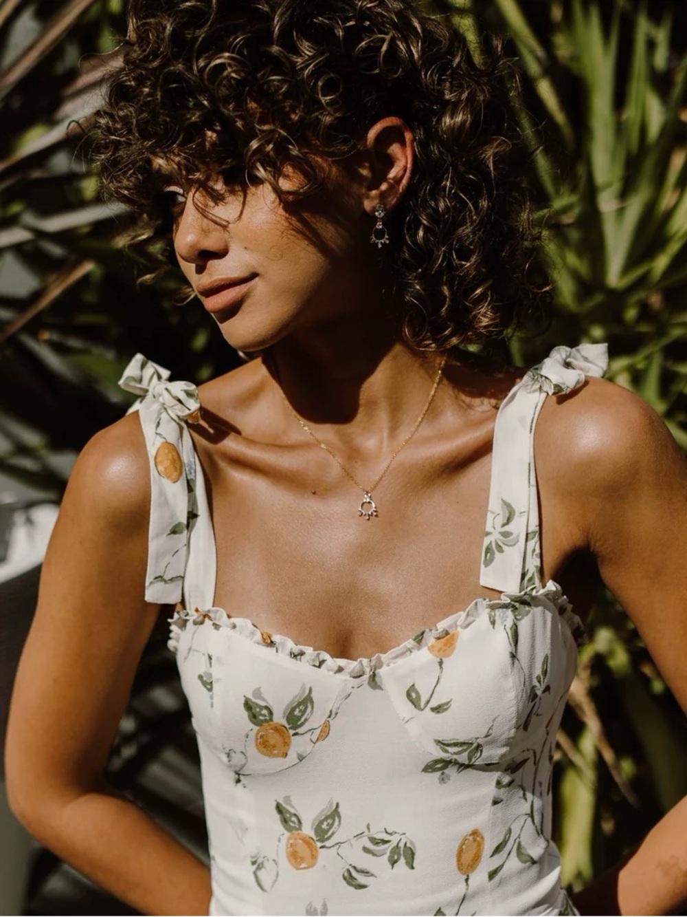 Reformation Blanca Top Citron Lemon Size 10 Corset Bustier Tie Shoulder